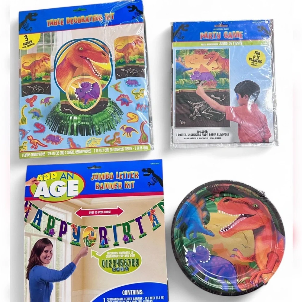 Dinosaur Party Decoration Supplies Set - Multicolor